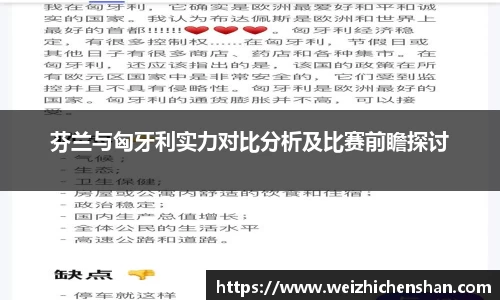 芬兰与匈牙利实力对比分析及比赛前瞻探讨