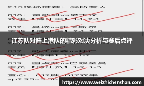 江苏队对阵上港队的精彩对决分析与赛后点评